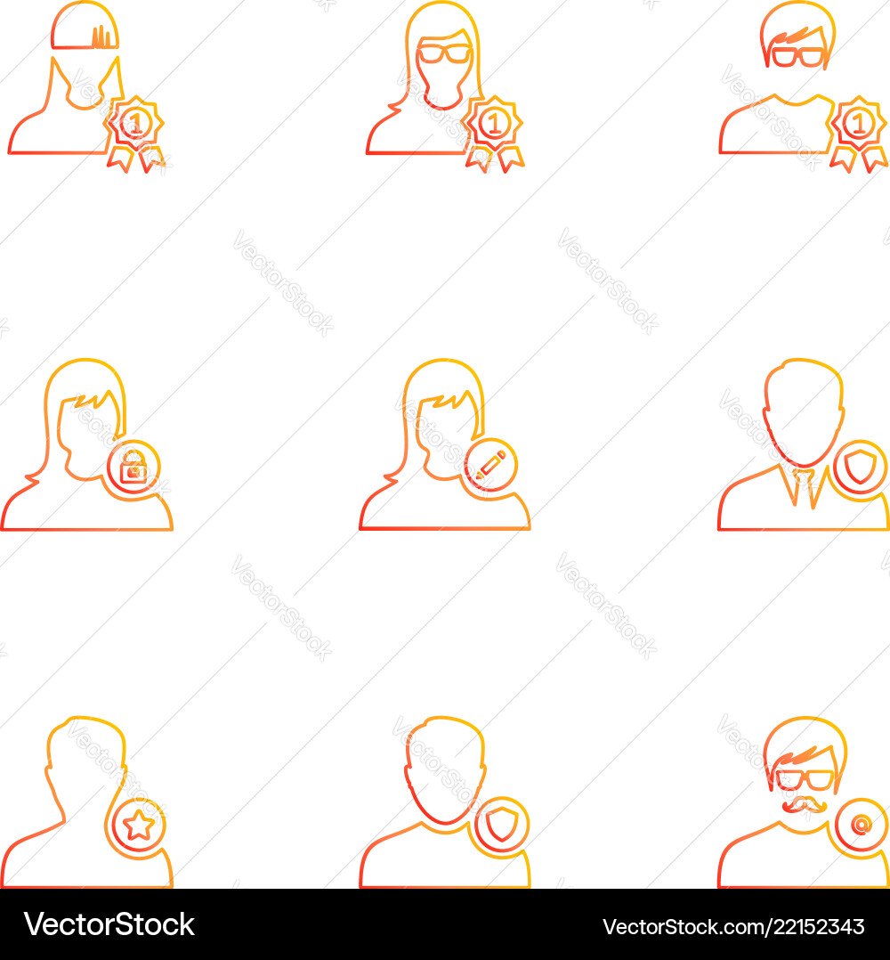 Avtar user profile avatar eps icons set Vector Image