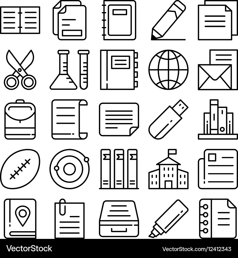 Bildung Icon Set - Lernwerkzeuge vektorbild