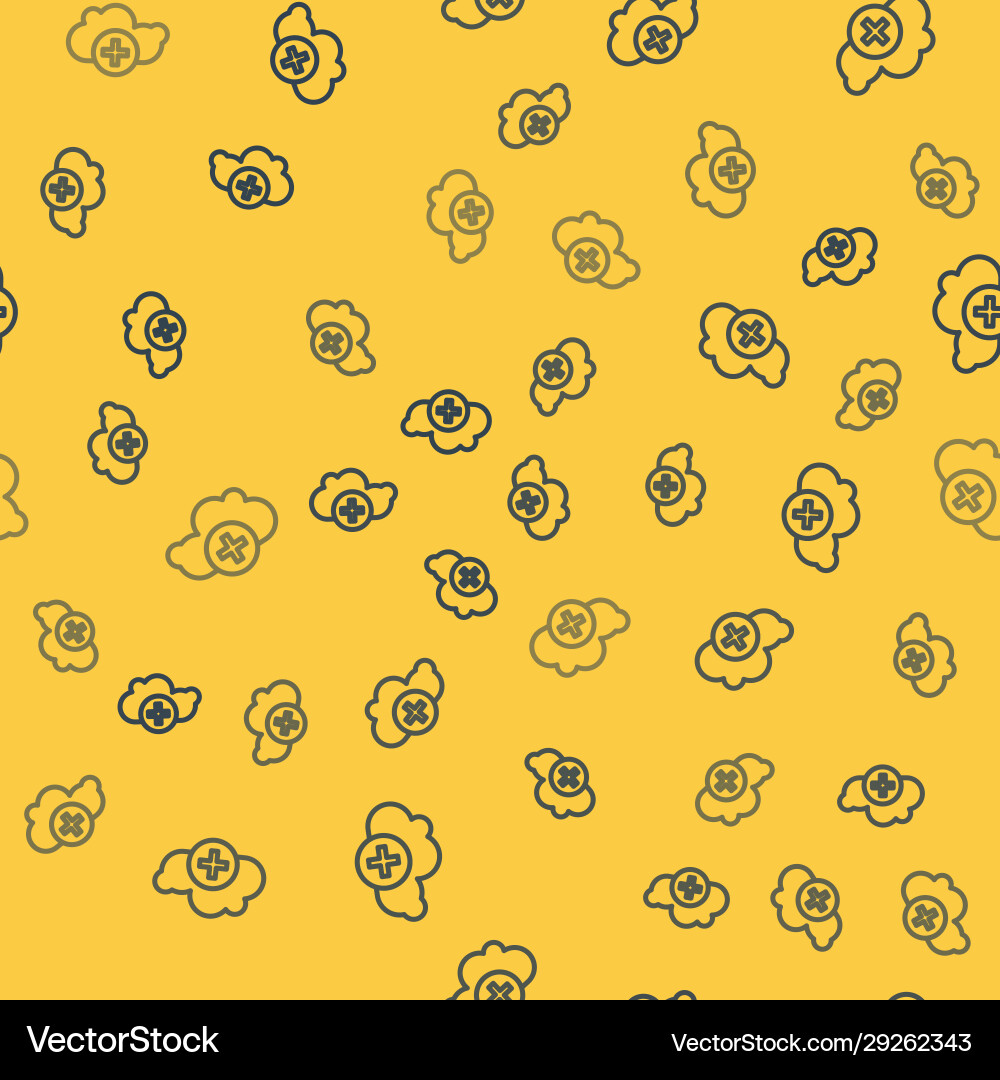 Blue line add cloud icon isolated seamless pattern Blue line add cloud icon isolated seamless pattern vector image