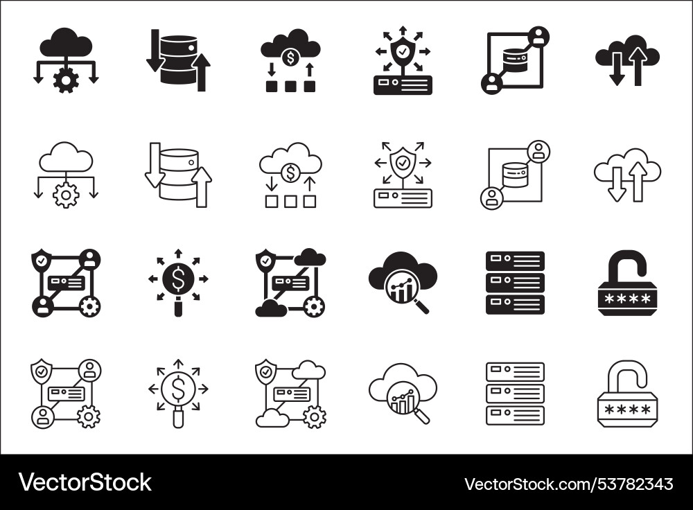 Business data statistic related icon set contains Vector Image