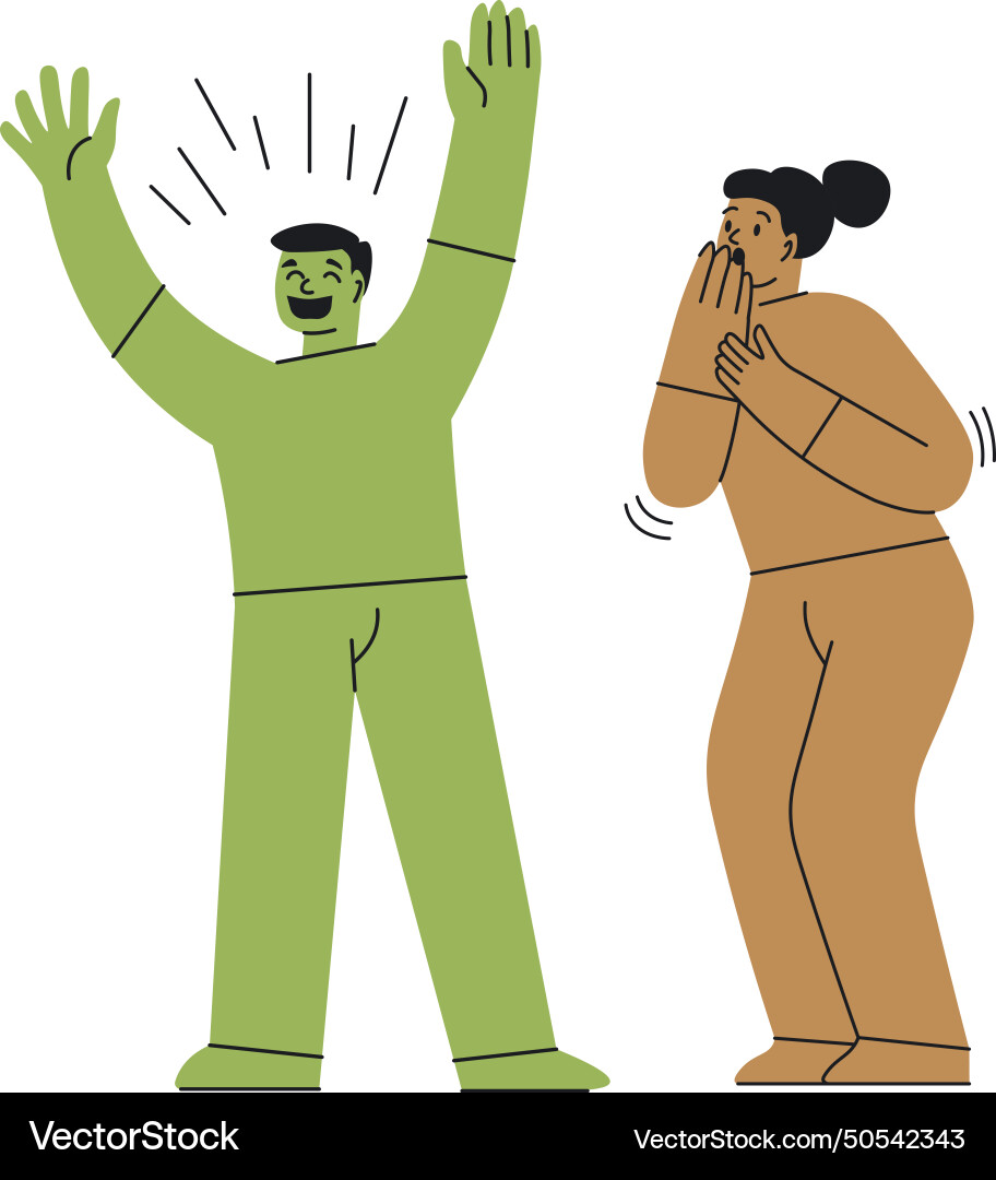 Characters in emotional gestures Characters in emotional gestures vector image