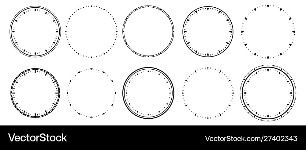 Clock faces vintage clocks bezel seconds timer Clock faces vintage clocks bezel seconds timer vector image