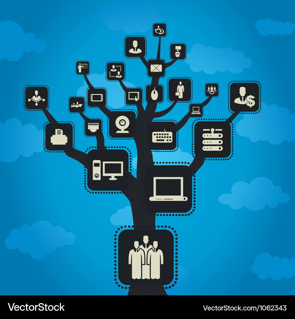 Computer tree2 vector image
