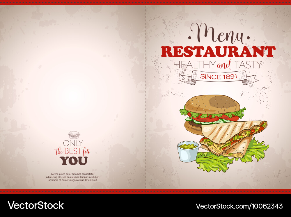 Cover color horizontal menu design vector image