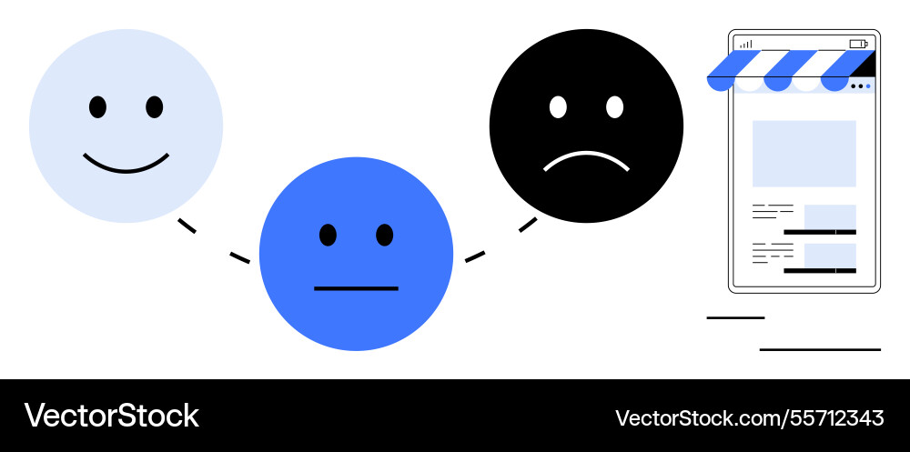 Customer sentiment journey displayed with happy Customer sentiment journey displayed with happy Vector Image