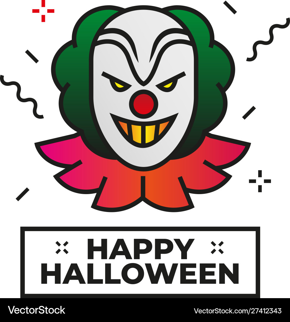 Evil clown - happy halloween icon Evil clown - happy halloween icon vector image