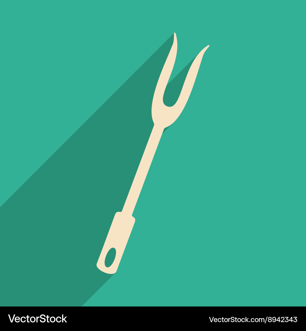 Flat with shadow icon and mobile application fork vector image