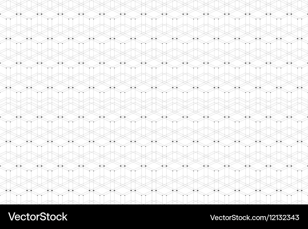 Geometric pattern with connected line and dots vector image