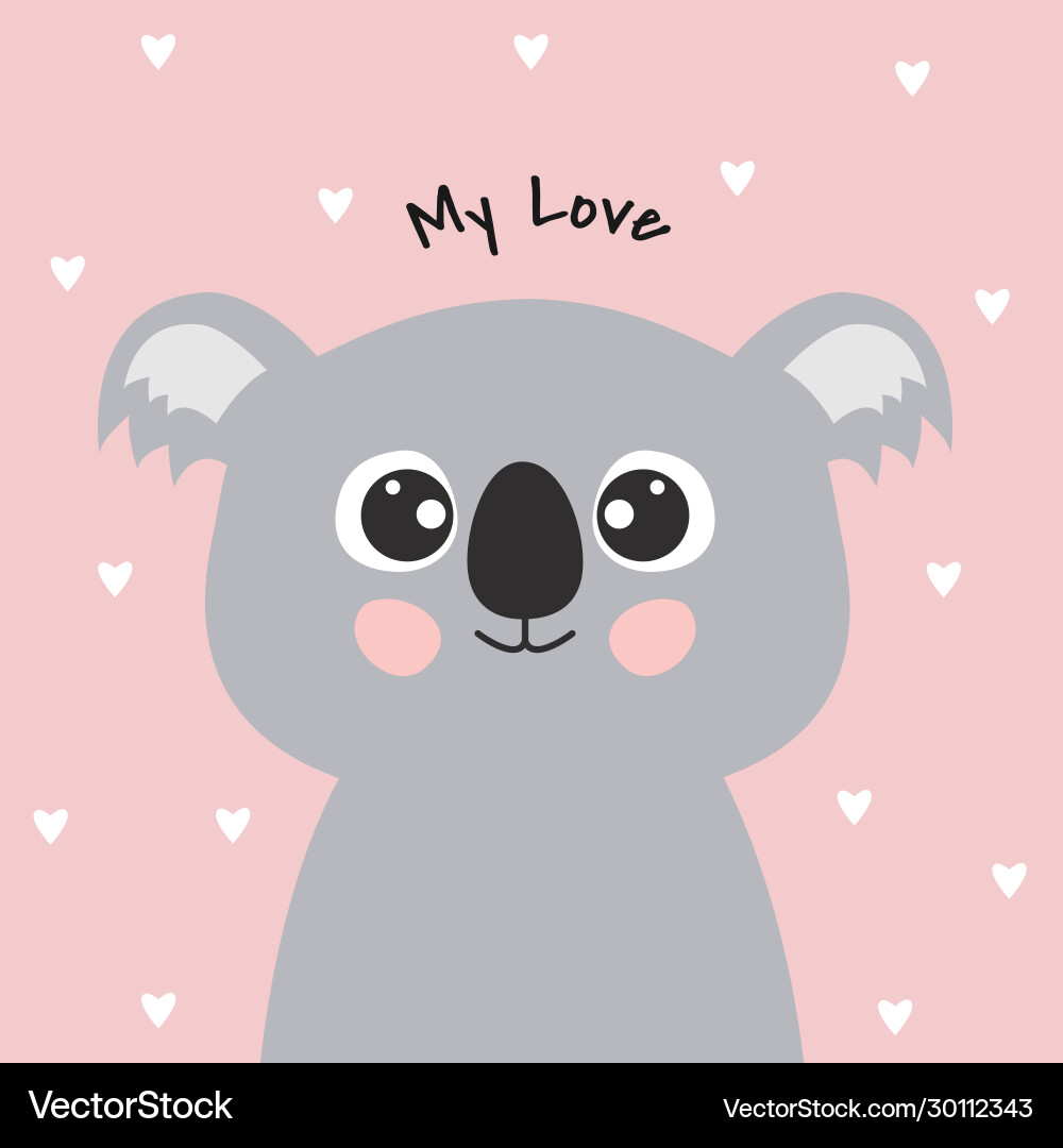 Süße Cartoon koala und Inschrift meine Liebe Süße Cartoon koala und Inschrift meine Liebe vektorbild
