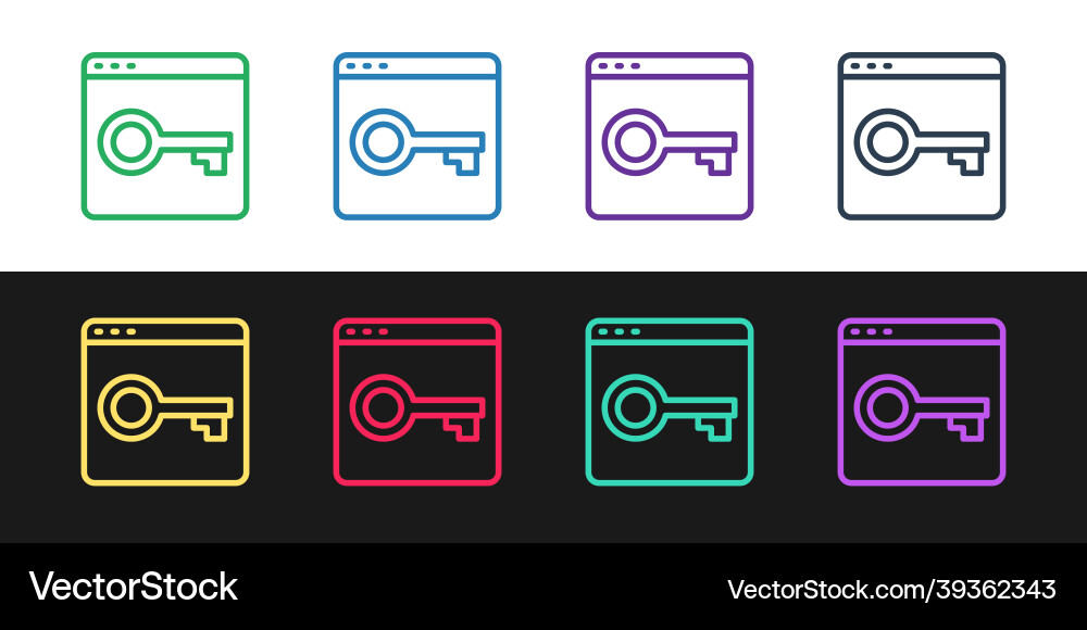 Set line secure your site with https ssl icon Set line secure your site with https ssl icon vector image