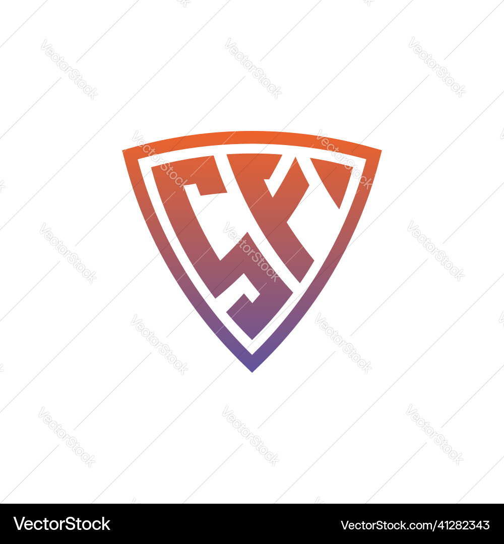 Sf logo shield monogram gradient style design Sf logo shield monogram gradient style design Vector Image