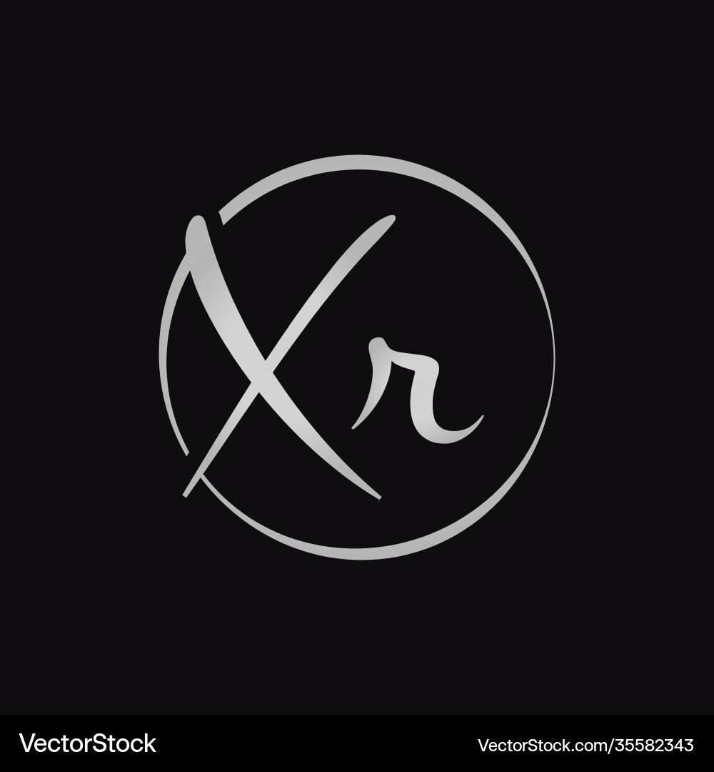 XR Letter Logo - Initial Script vector image