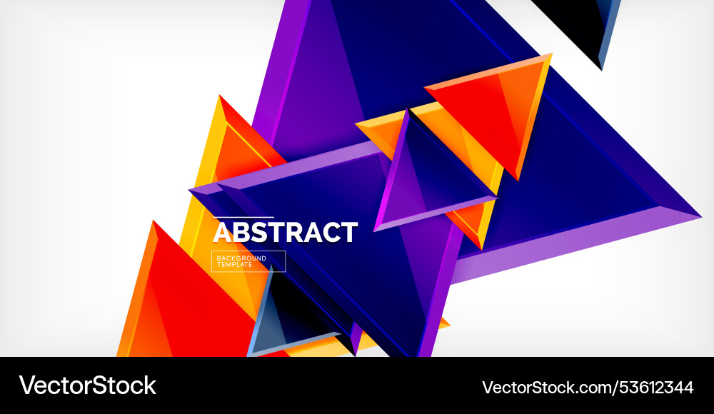 Abstract background - colorful triangles with 3d Abstract background - colorful triangles with 3d Vector Image