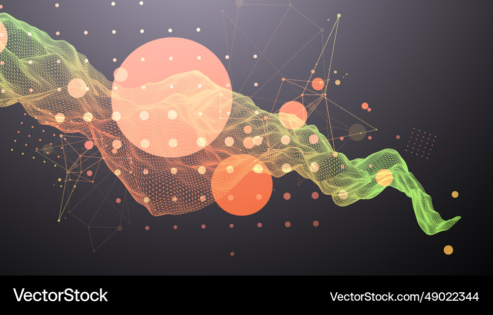 Abstract wave is made in a frame style vector image