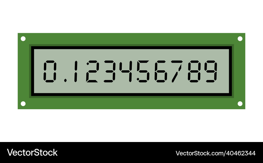 Calculator lcd display number clock time numeral Calculator lcd display number clock time numeral vector image