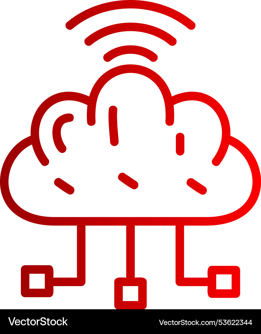 Cloud computing line gradient icon vector image