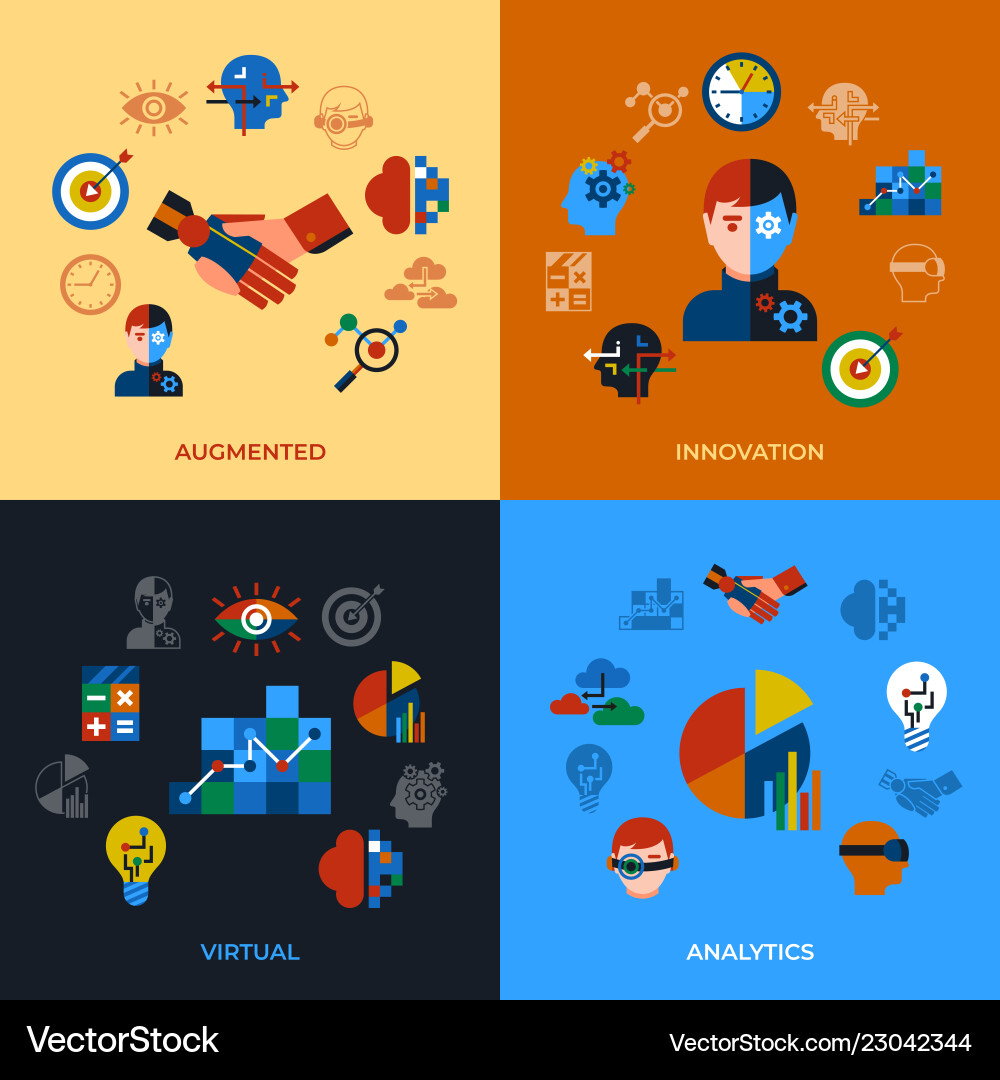 Digital augmented analytics Vector Image