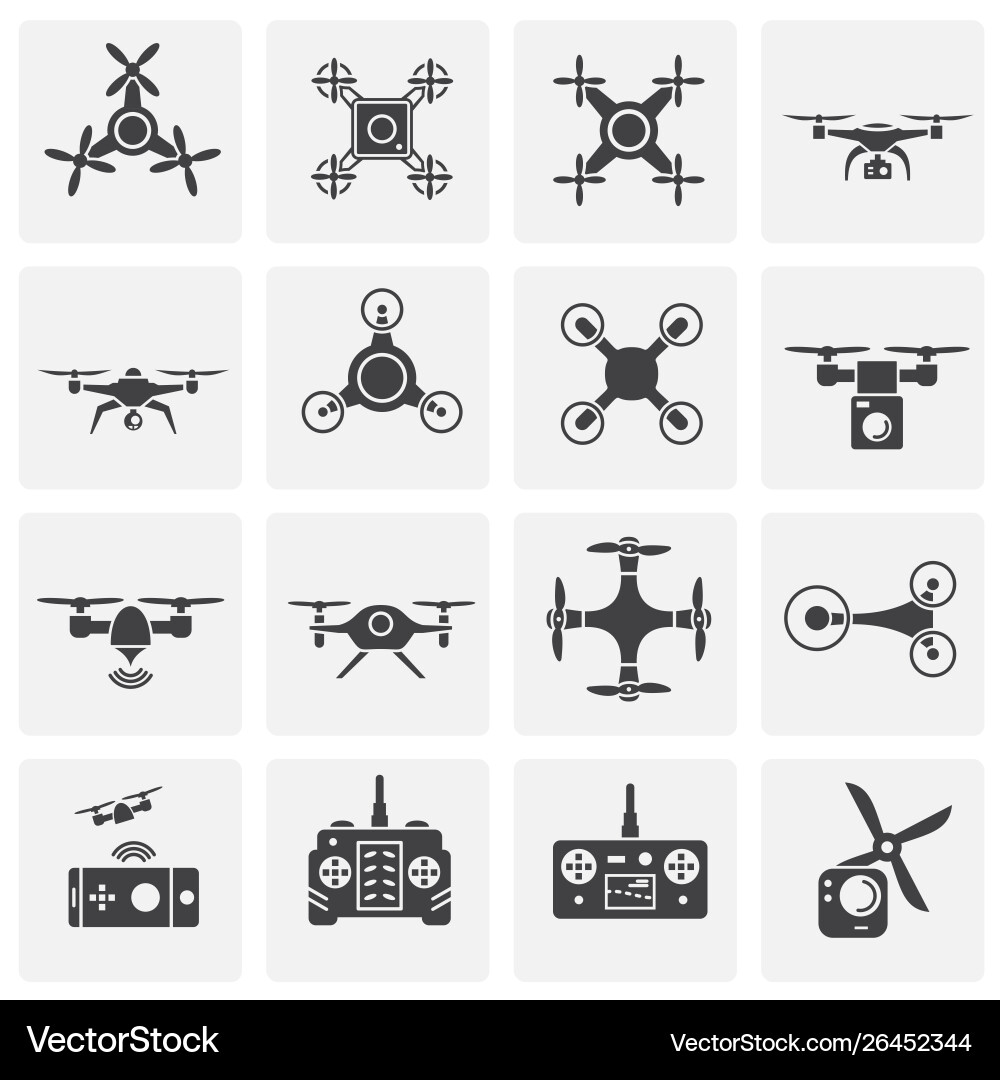 Drone related icons set on background for graphic Drone related icons set on background for graphic vector image