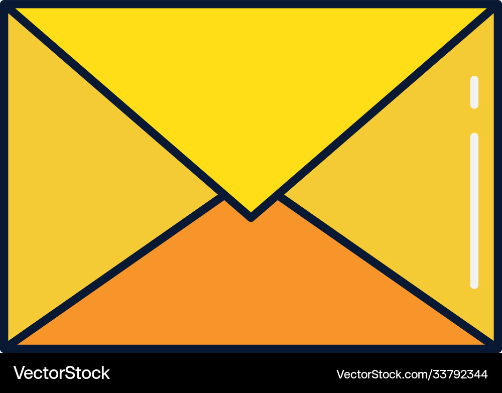 Envelope mail line and fill style icon vector image