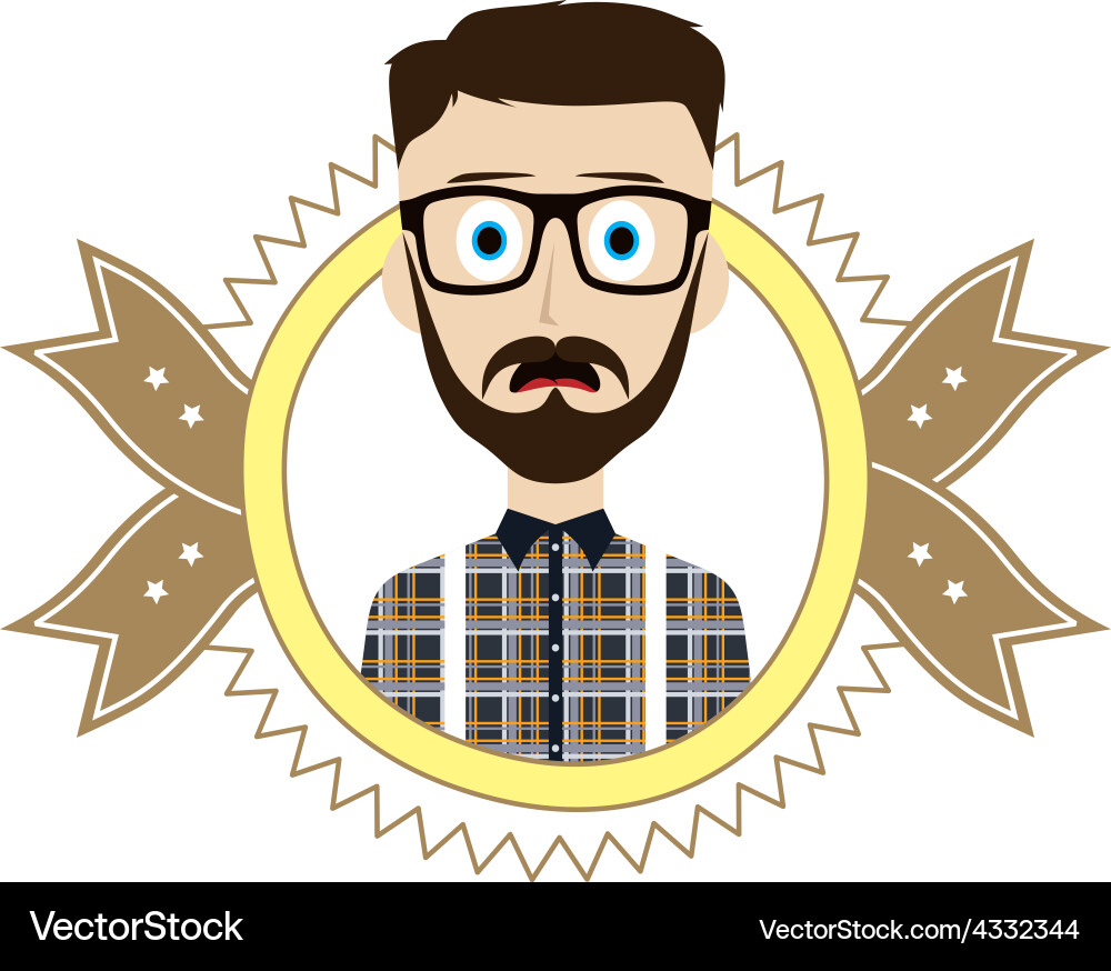 Geek retro guy vector image