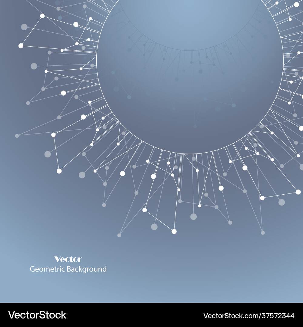 Geometric pattern with connected lines and dots Vector Image