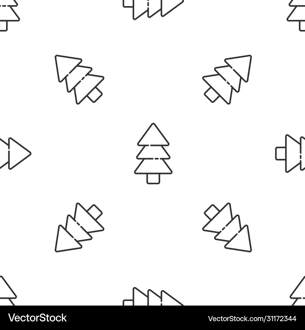 Grey line tree icon isolated seamless pattern Grey line tree icon isolated seamless pattern vector image