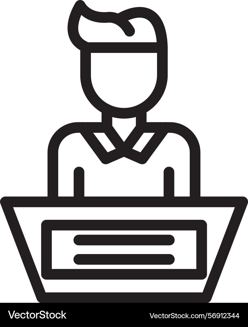 Help desk linear style icon design vector image