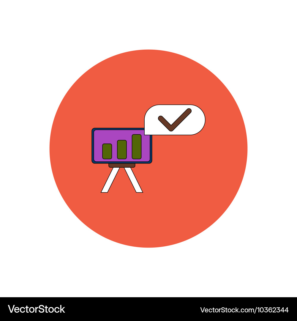 In flat design of column chart Vector Image