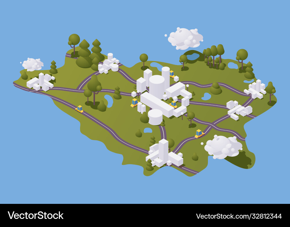 Isometric flat belarus country with main cities Isometric flat belarus country with main cities vector image