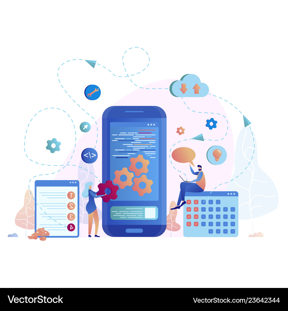 Mobile App Development Workflow vector image