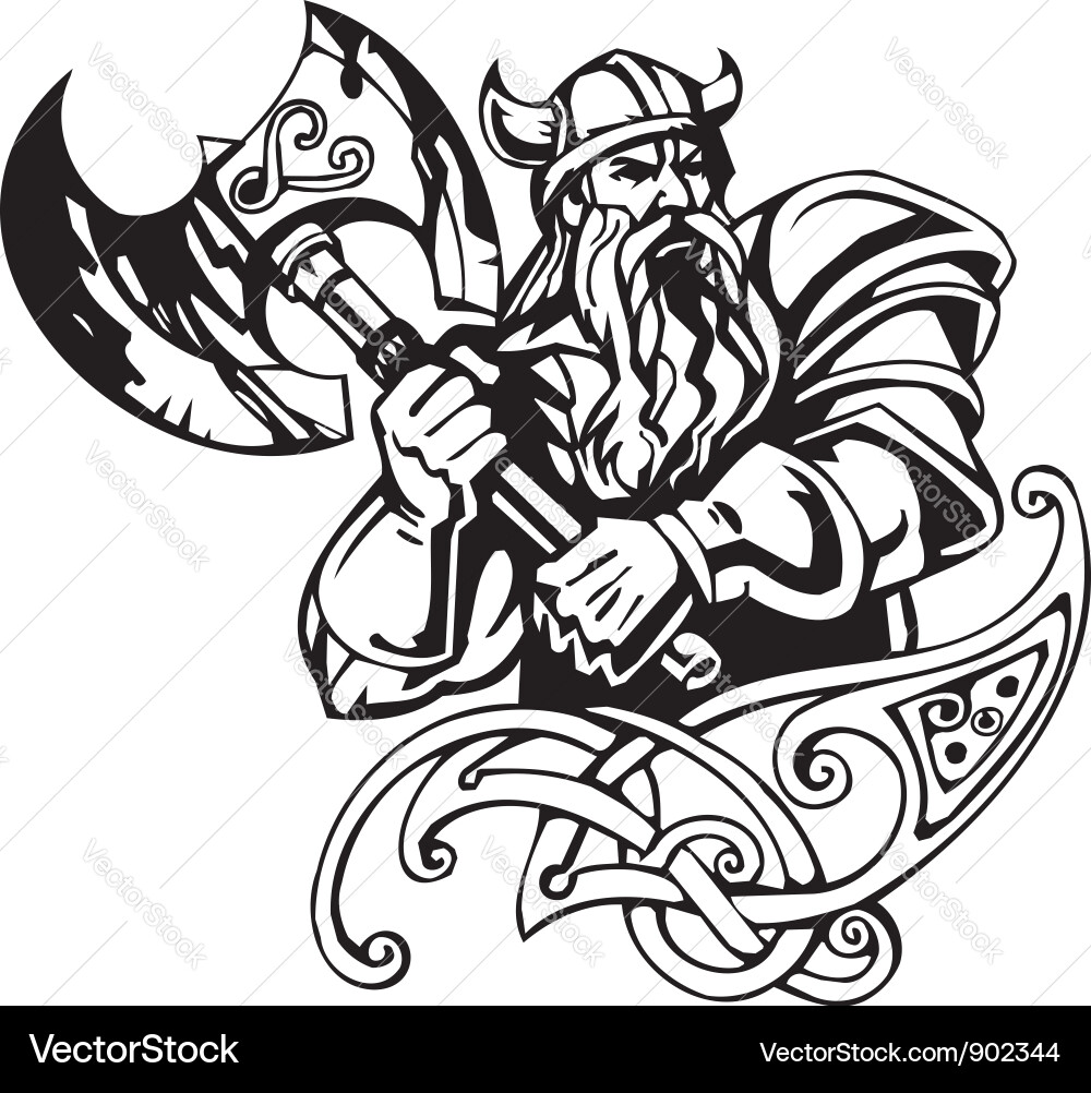Nordic Viking Warrior Vector Image