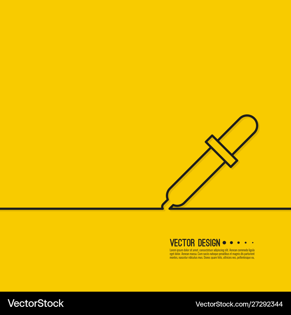 Pipette in linear style Vector Image