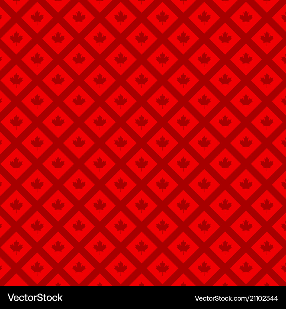 Red background with maple leaves vector image