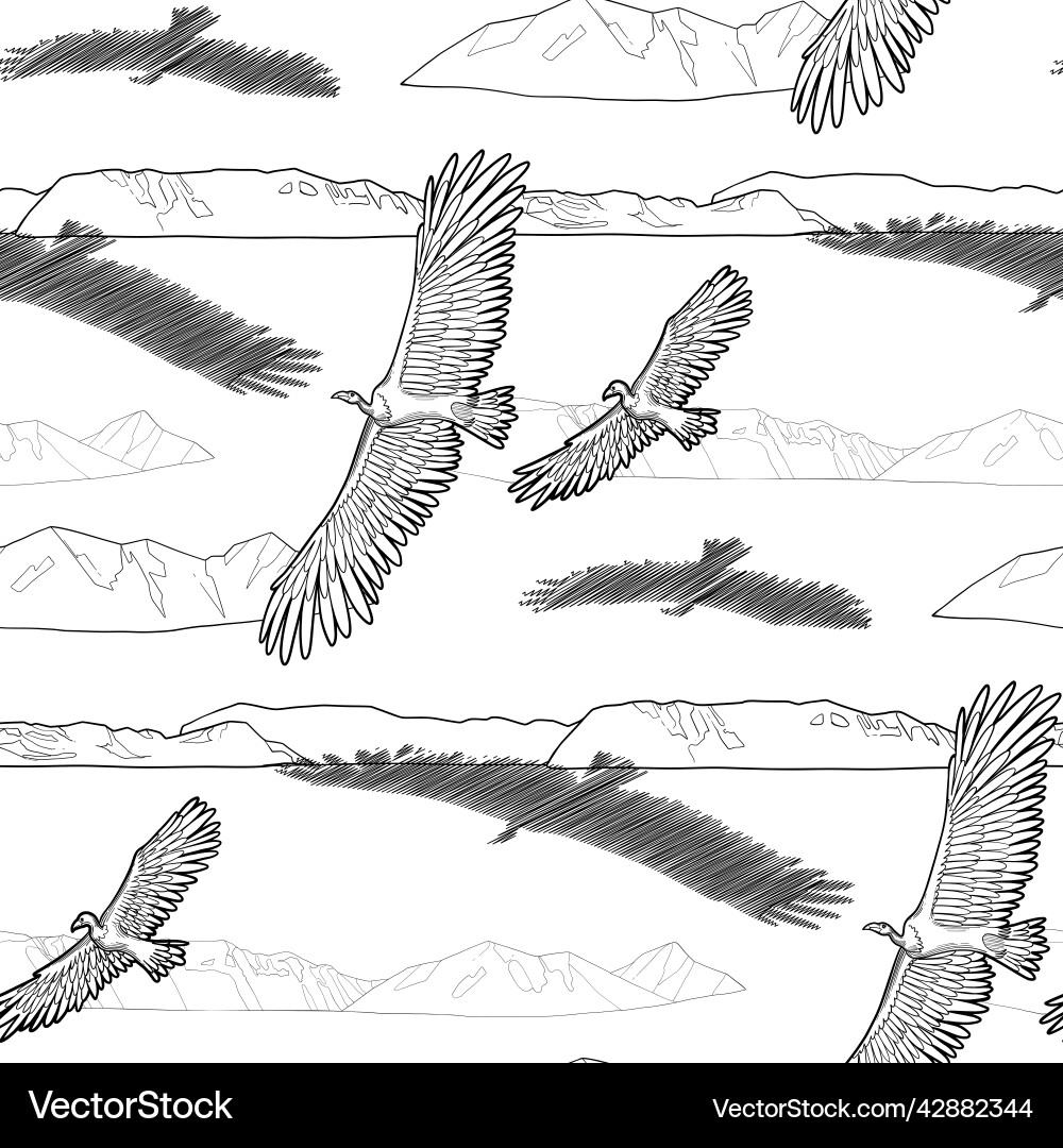 Repeated seamless pattern of a graphic teratorns Repeated seamless pattern of a graphic teratorns vector image