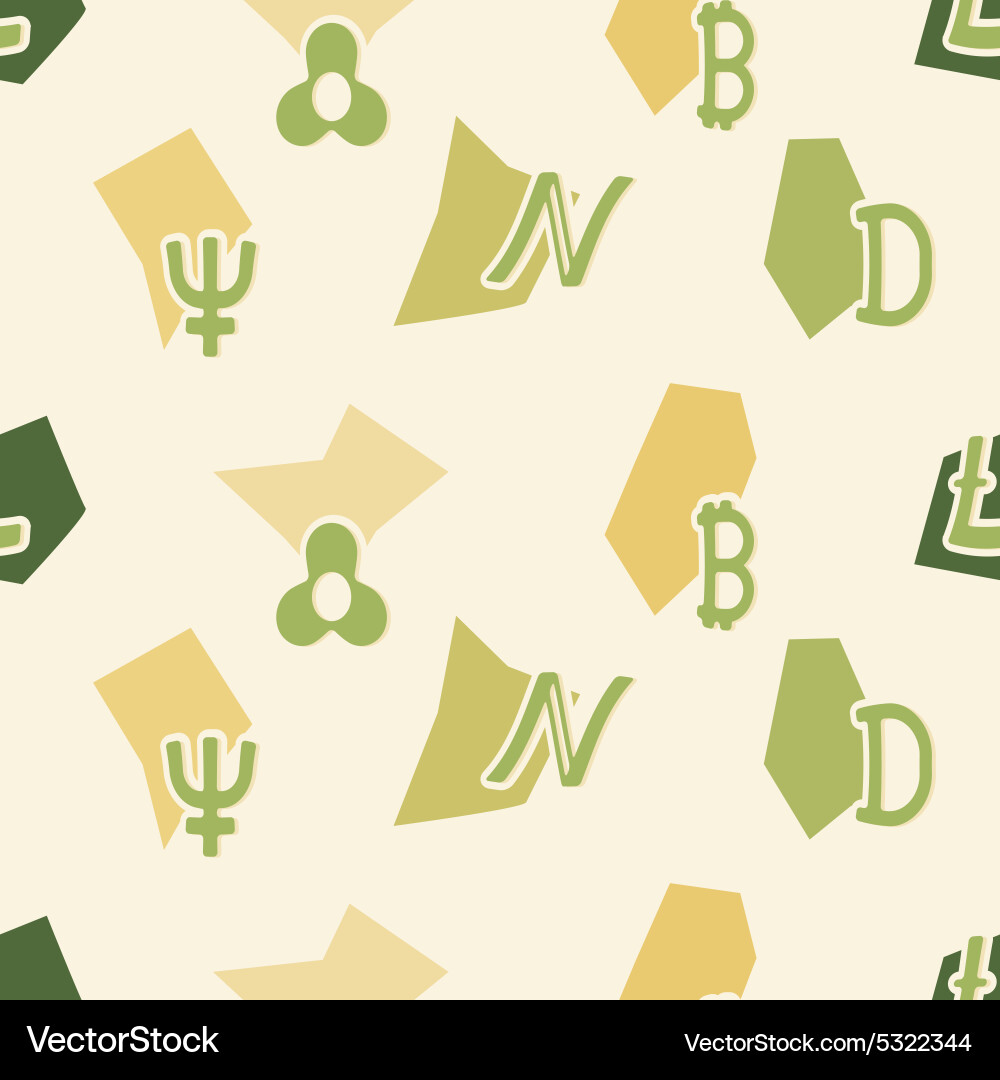 Seamless pattern with different cryptocurrency vector image