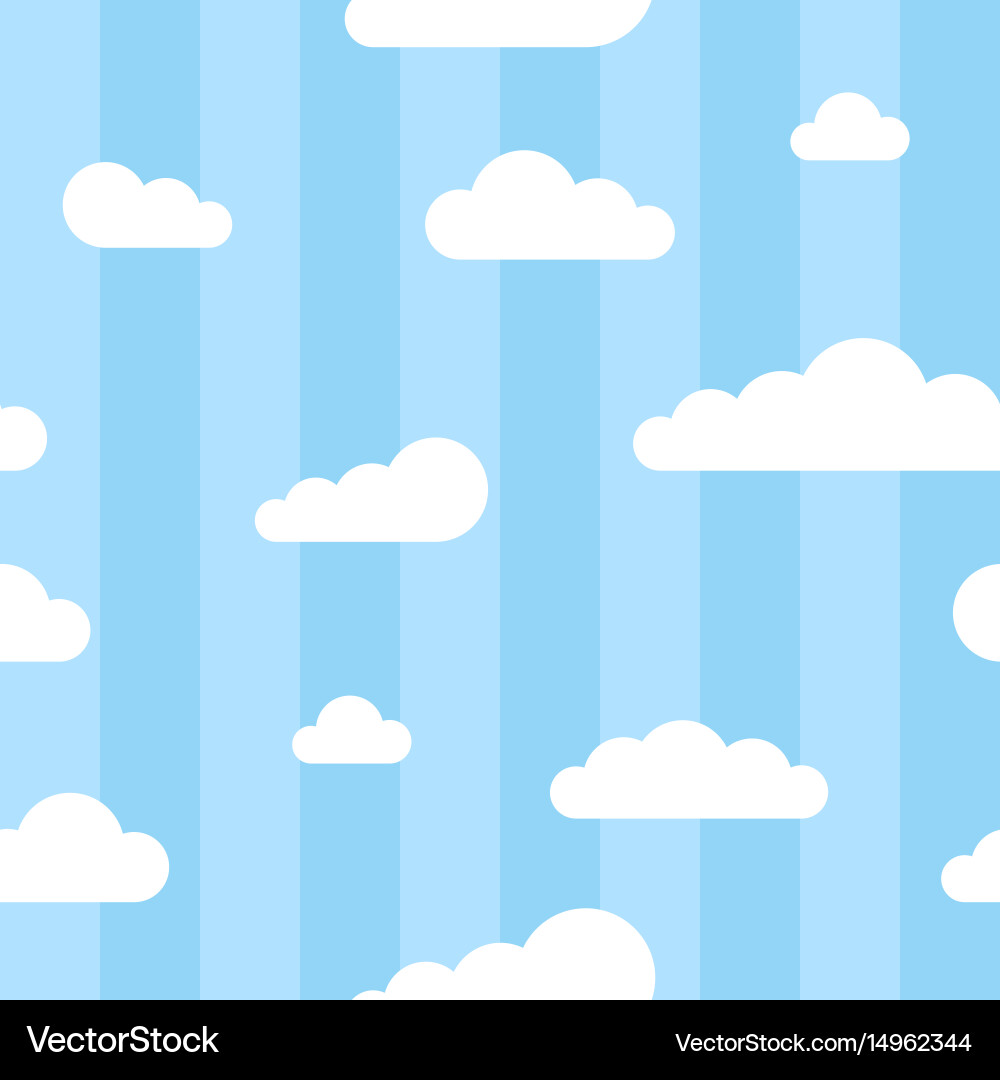 Seamless square pattern with clouds and lines vector image
