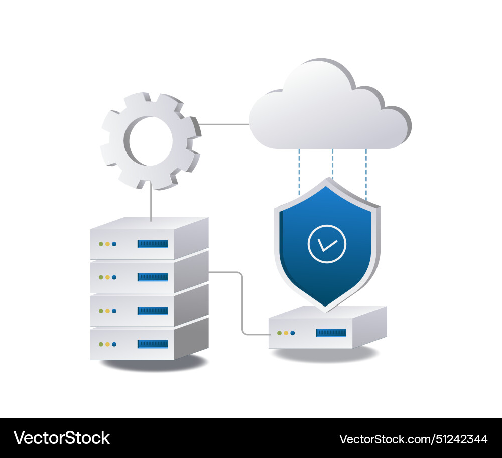 Security maintenance of data stored on cloud Security maintenance of data stored on cloud vector image