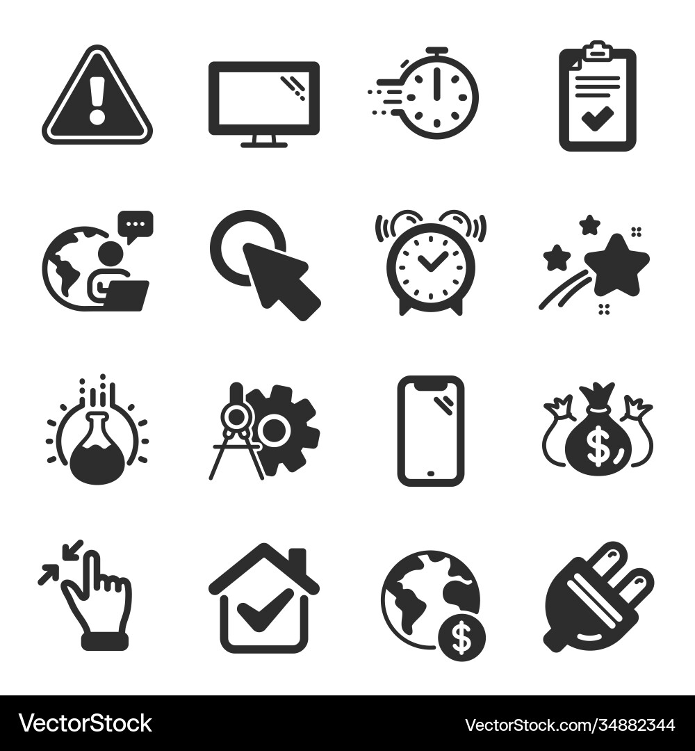 Set technology icons such as click here Set technology icons such as click here vector image