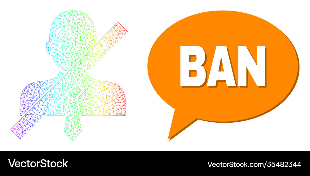 Spectrum mesh gradient wrong clerk icon and ban Spectrum mesh gradient wrong clerk icon and ban Vector Image