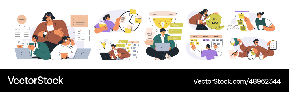 Time management concept organizing efficient Time management concept organizing efficient vector image