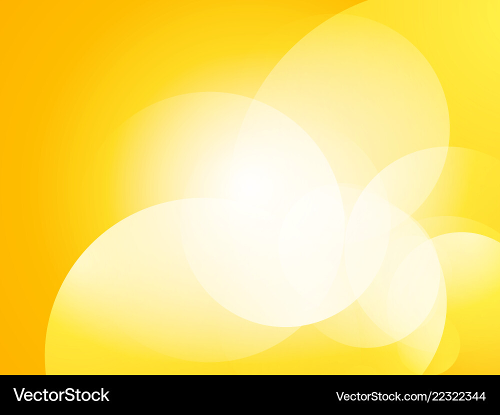 Yellow light circle bokeh background vector image