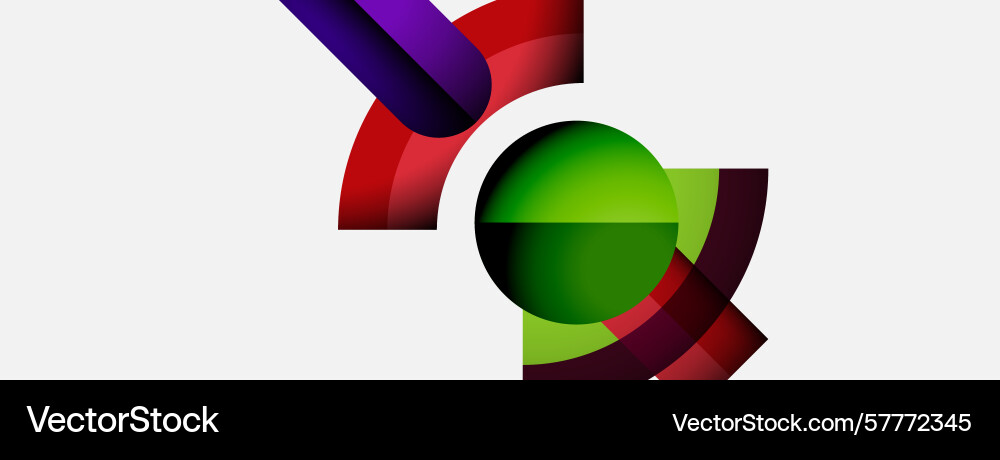 Abstract shapes overlap creating vibrant color vector image