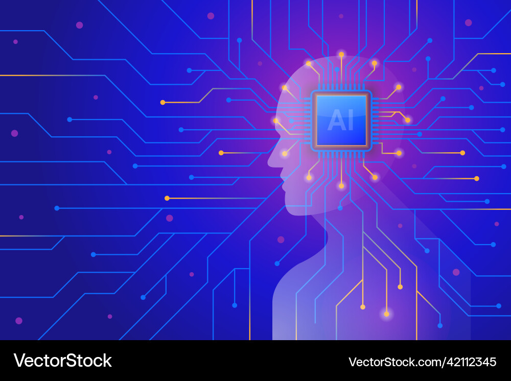 Artificial intelligence machine learning Vector Image