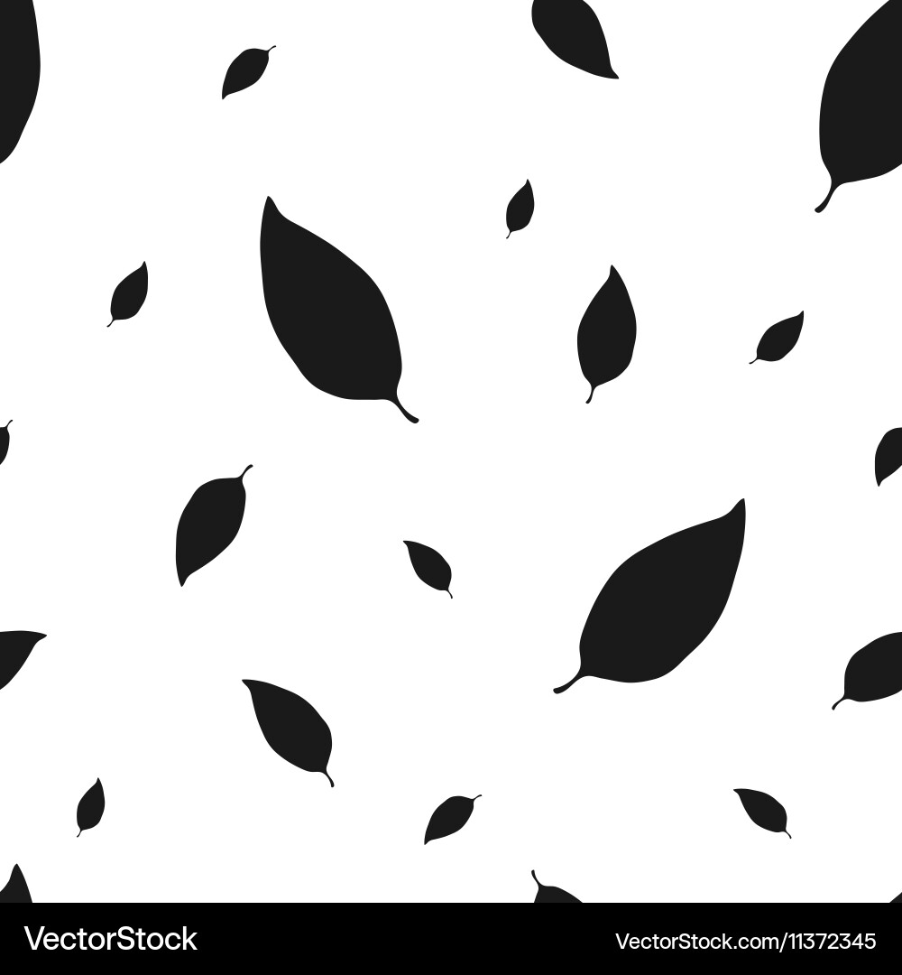 Black and white fall leaf seamless pattern Vector Image