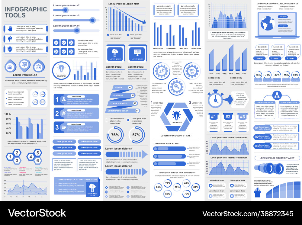 Bundle infographic elements data visualization Bundle infographic elements data visualization vector image