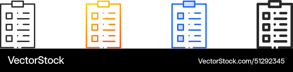 Check list iconthin linear gradient blue stroke vector image
