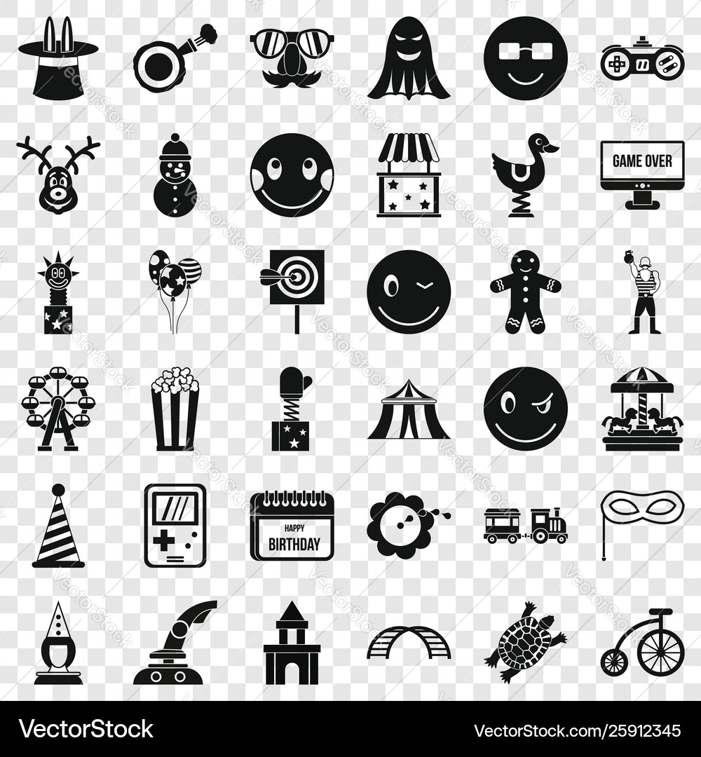Fake icons set simple style Fake icons set simple style vector image