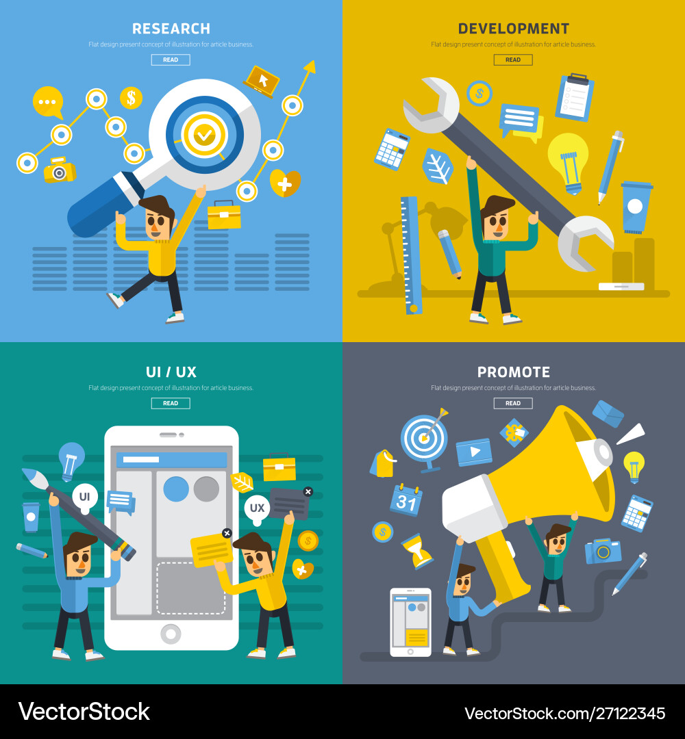 Flat design concept application mobile development Flat design concept application mobile development vector image