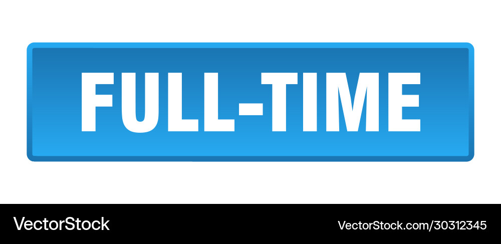 Full-time button square blue push vector image