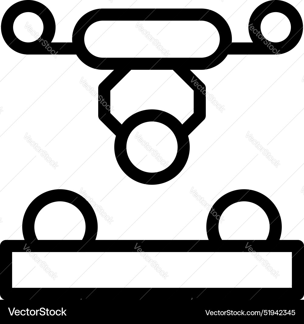 Industrial robot arm picking up object from Vector Image